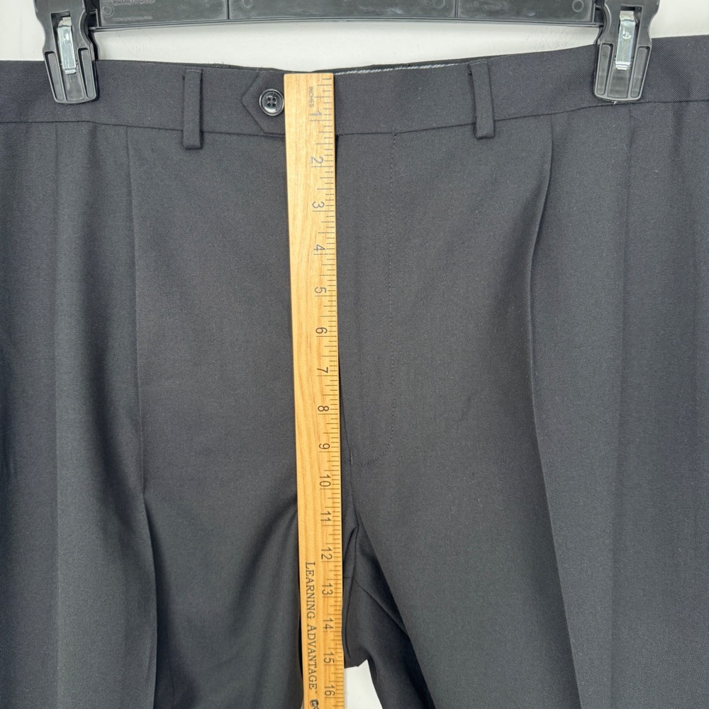 Lauren Ralph Lauren Mens Black Pleated Cuffed Dress Pants 42W x 32L‎ Washable - Picture 5 of 8